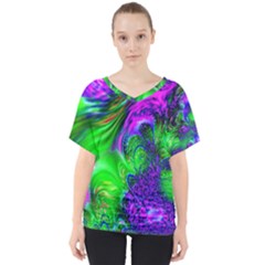 Feathery Winds V-neck Dolman Drape Top by LW323