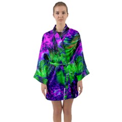 Feathery Winds Long Sleeve Satin Kimono by LW323