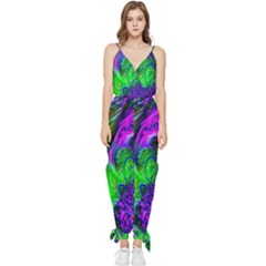 Feathery Winds Sleeveless Tie Ankle Jumpsuit