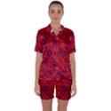 Red Rose Satin Short Sleeve Pajamas Set View1