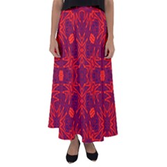 Red Rose Flared Maxi Skirt by LW323