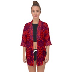 Red Rose Open Front Chiffon Kimono by LW323