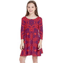 Red Rose Kids  Quarter Sleeve Skater Dress