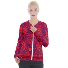 Red Rose Casual Zip Up Jacket by LW323