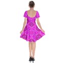 Purple Flower 2 Short Sleeve Bardot Dress View2