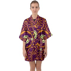 Tropical Twist Half Sleeve Satin Kimono  by LW323