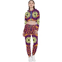 Tropical Twist Cropped Zip Up Lounge Set by LW323