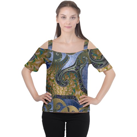 Ancient Seas Cutout Shoulder Tee by LW323