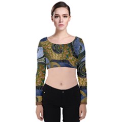 Ancient Seas Velvet Long Sleeve Crop Top