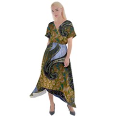 Ancient Seas Cross Front Sharkbite Hem Maxi Dress by LW323