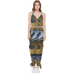 Ancient Seas Sleeveless Tie Ankle Jumpsuit