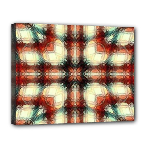 Royal Plaid Canvas 14  X 11  (stretched) by LW323