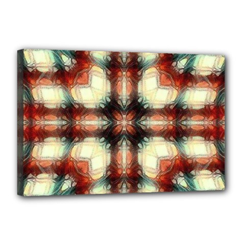 Royal Plaid Canvas 18  X 12  (stretched) by LW323