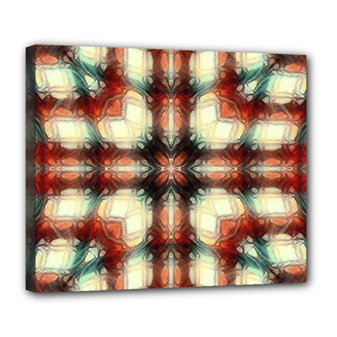 Royal Plaid Deluxe Canvas 24  X 20  (stretched) by LW323