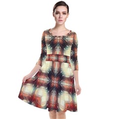 Royal Plaid Quarter Sleeve Waist Band Dress by LW323