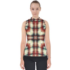 Royal Plaid Mock Neck Shell Top by LW323