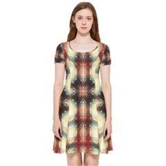 Royal Plaid Inside Out Cap Sleeve Dress by LW323