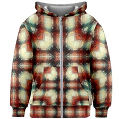 Royal Plaid Kids  Zipper Hoodie Without Drawstring by LW323