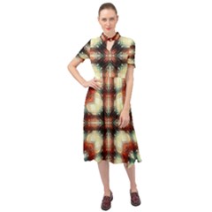 Royal Plaid Keyhole Neckline Chiffon Dress by LW323