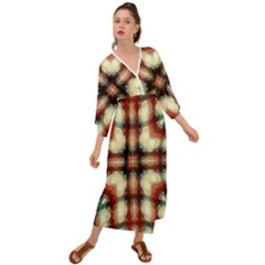 Royal Plaid Grecian Style  Maxi Dress