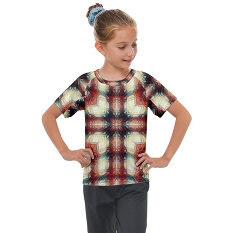 Royal Plaid Kids  Mesh Piece Tee by LW323