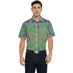 Spring Flower3 Men s Short Sleeve Pocket Shirt 