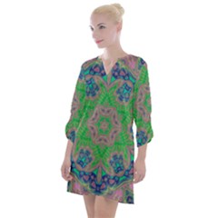 Spring Flower3 Open Neck Shift Dress