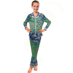 Spring Flower3 Kid s Satin Long Sleeve Pajamas Set