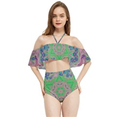 Spring Flower3 Halter Flowy Bikini Set  by LW323