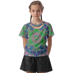 Spring Flower3 Kids  Front Cut Tee