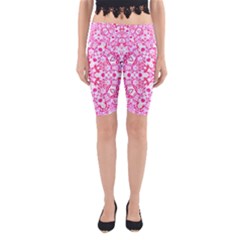 Pink Petals Yoga Cropped Leggings by LW323