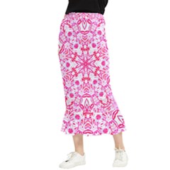 Pink Petals Maxi Fishtail Chiffon Skirt