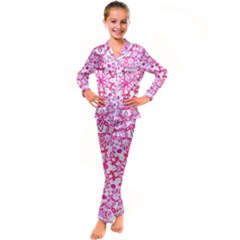 Pink Petals Kid s Satin Long Sleeve Pajamas Set