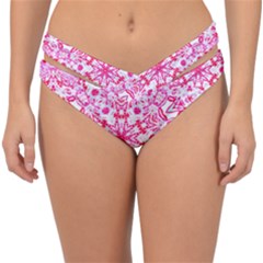 Pink Petals Double Strap Halter Bikini Bottom