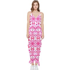 Pink Petals Sleeveless Tie Ankle Jumpsuit