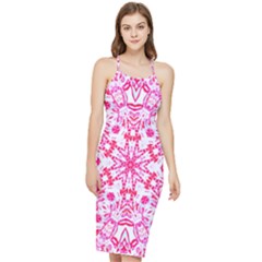 Pink Petals Bodycon Cross Back Summer Dress