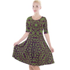 Greenspring Quarter Sleeve A-line Dress by LW323