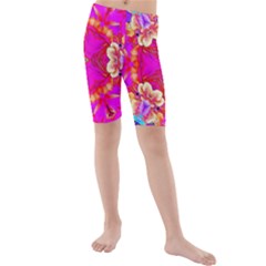 Pink Beauty Kids  Mid Length Swim Shorts by LW323