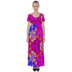 Pink Beauty High Waist Short Sleeve Maxi Dress by LW323