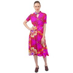 Pink Beauty Keyhole Neckline Chiffon Dress by LW323