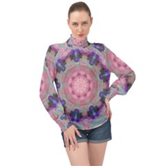 Beautiful Day High Neck Long Sleeve Chiffon Top by LW323