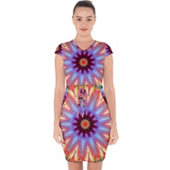 Passion Flower Capsleeve Drawstring Dress  by LW323