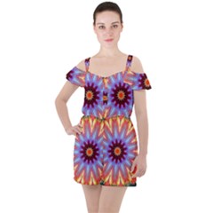 Passion Flower Ruffle Cut Out Chiffon Playsuit by LW323