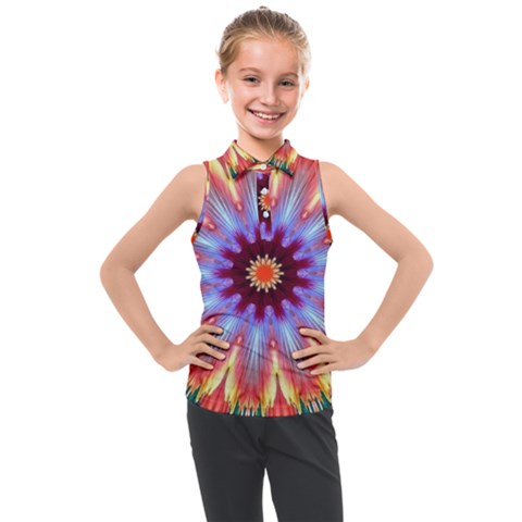 Passion Flower Kids  Sleeveless Polo Tee by LW323