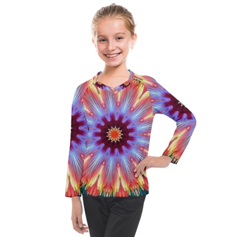 Passion Flower Kids  Long Mesh Tee by LW323