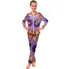 Passion Flower Kid s Satin Long Sleeve Pajamas Set