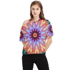 Passion Flower One Shoulder Cut Out Tee