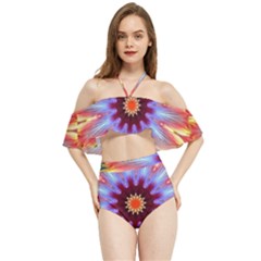 Passion Flower Halter Flowy Bikini Set 