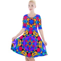 Fairground Quarter Sleeve A-line Dress by LW323