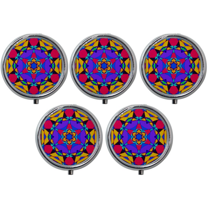 Fairground Mini Round Pill Box (Pack of 5)